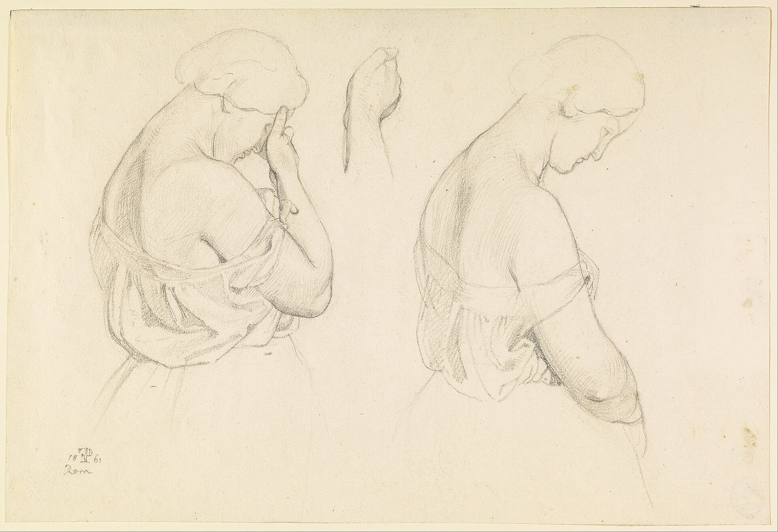 Friedrich Preller (I) - Two Female Figures in Half-Length and a Study of a Hand - Google Art Project — Friedrich Preller the Elder