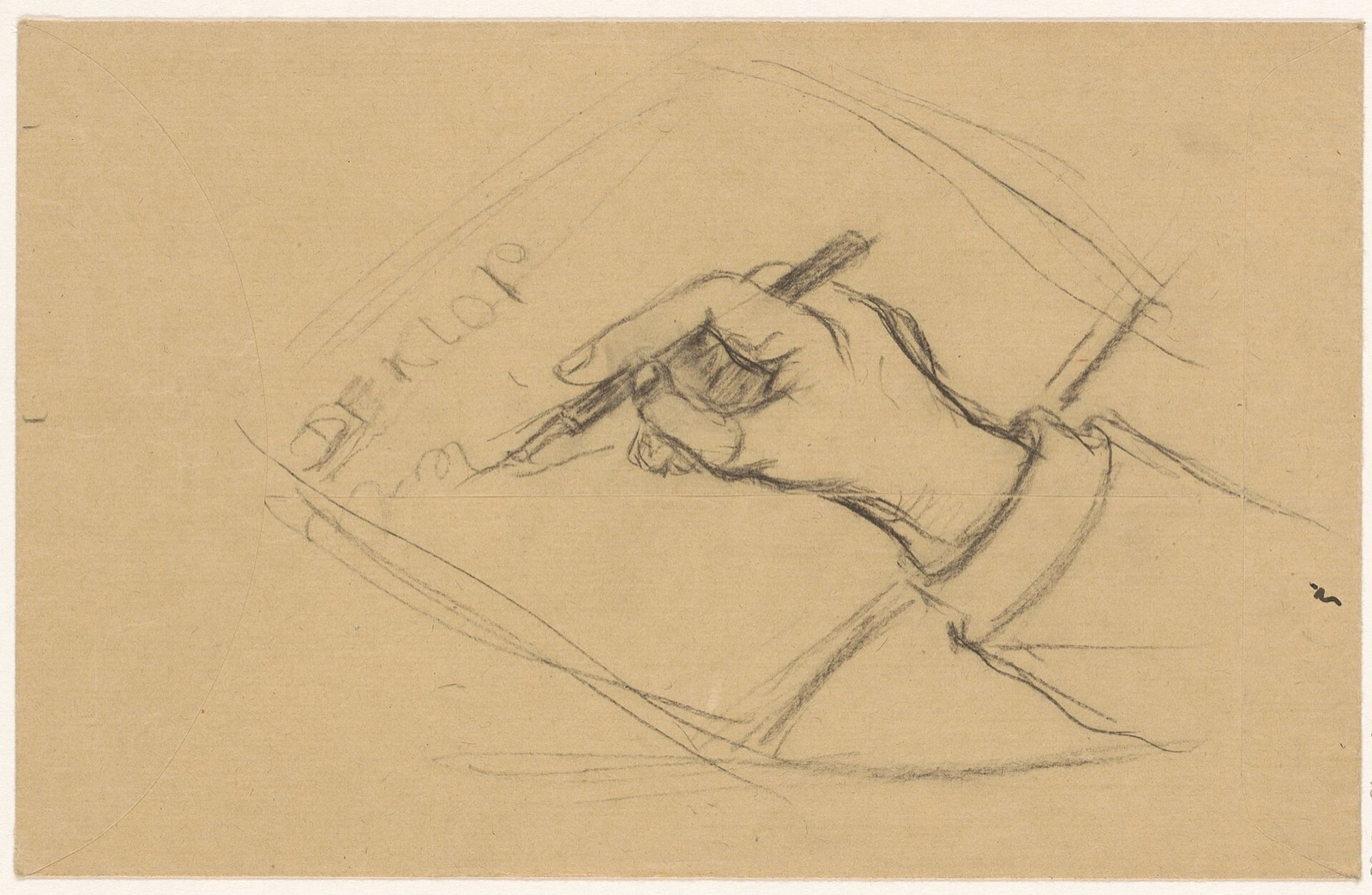 Schrijvende hand, RP-D-1986-19-384 — Unbekannter Künstler