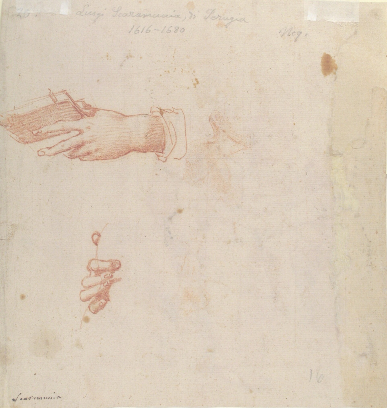 Study for a Virgin and Child with Two Angels (recto); Two Studies of Hands (verso) MET 1999.279b — Creator:Poppi