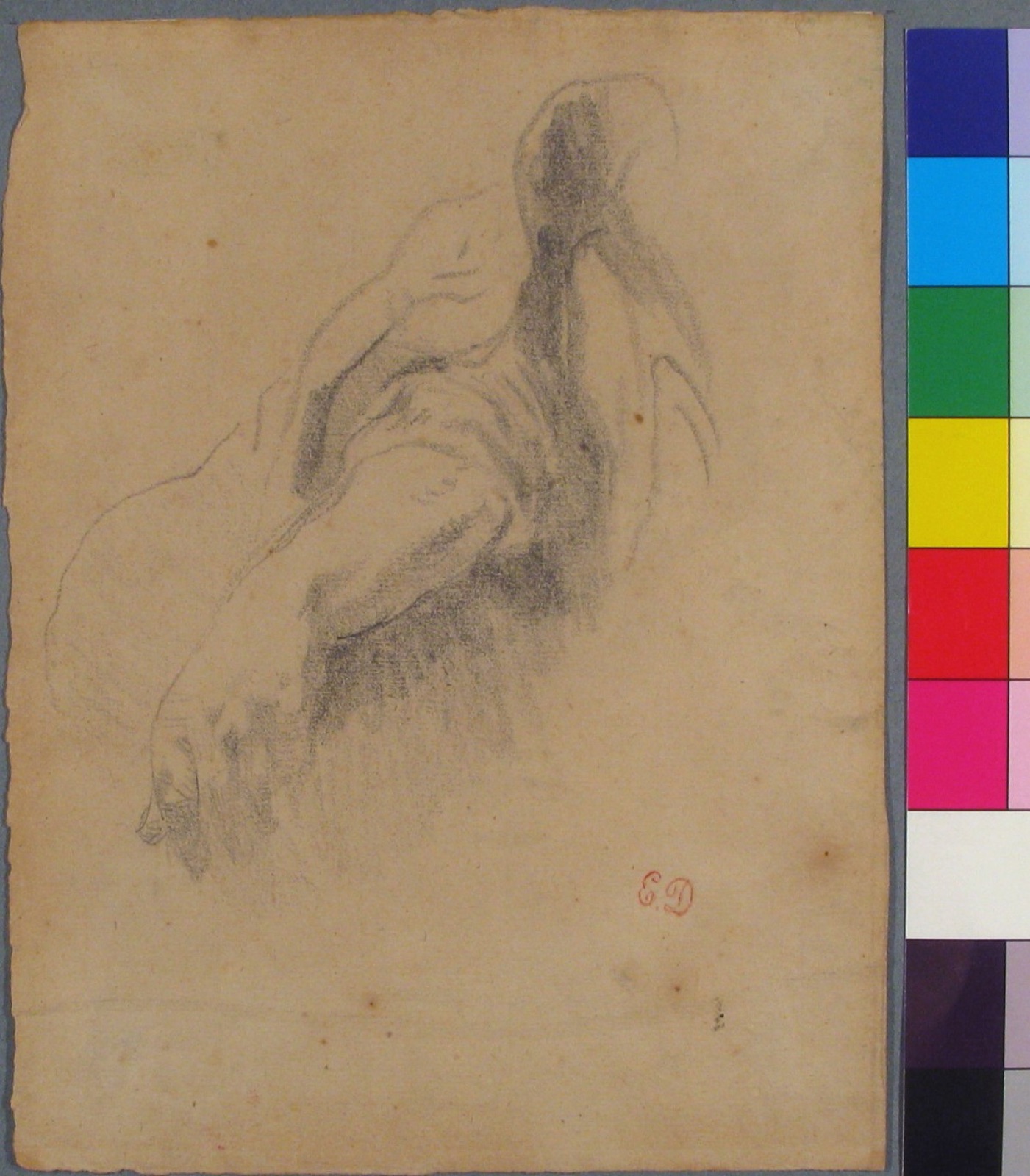 Study of a Left Arm and Hand MET 2001.524.3 — Eugène Delacroix