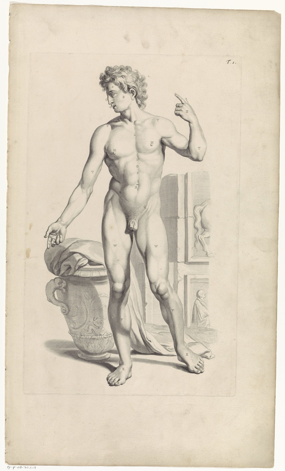 Studie van het mannelijk naakt, RP-P-OB-70.619 — Unknown artist