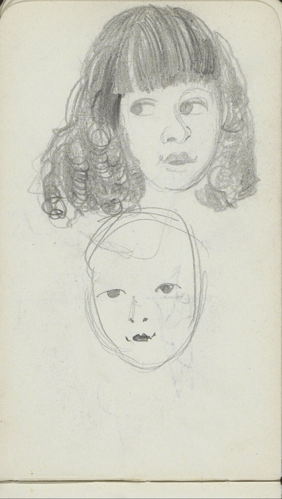 Kop van een meisje met krullend haar, RP-T-1969-726-18(V) — Artiste inconnu