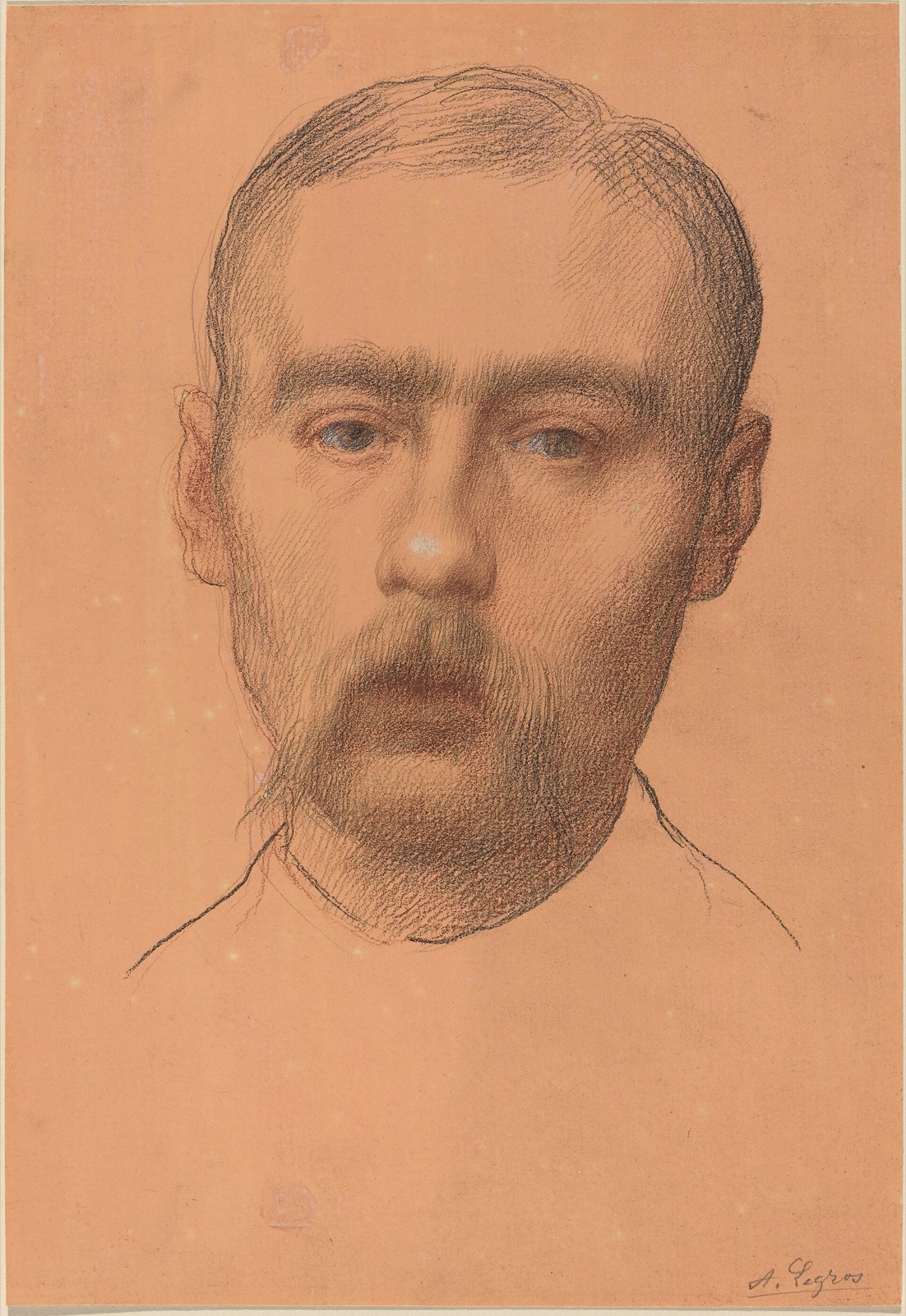 Alphonse Legros, Head of a Man (Possible Portrait of Professor E.D. Adams), NGA 37013 — Alphonse Legros
