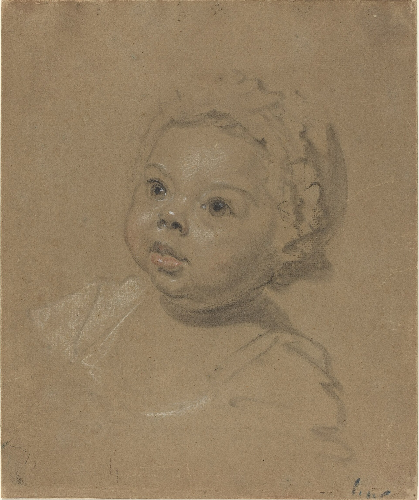 British 18th Century, Head of a Child, 1720-1740, NGA 43616 — British 18th Century