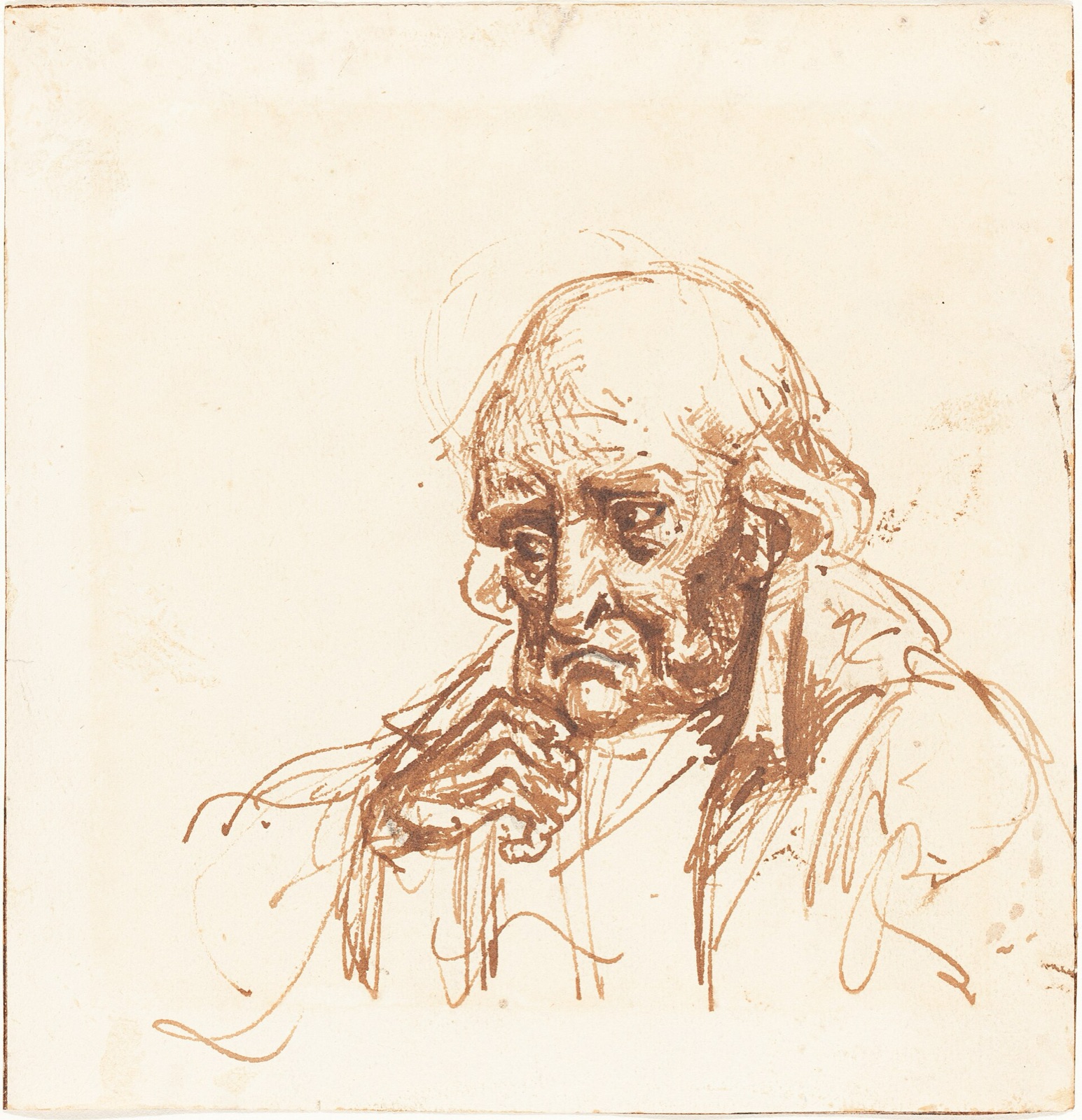British 19th Century, Head of an Old Man, 19th century, NGA 57683 — British 19th Century