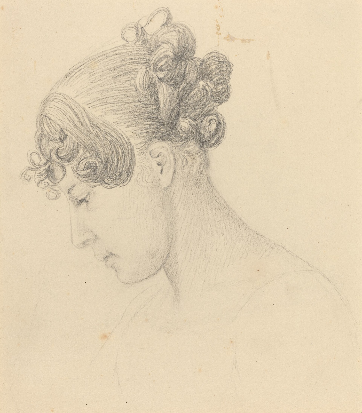John Flaxman, Head of a Woman Looking Down (Theresa Turner?), NGA 58236 — John Flaxman