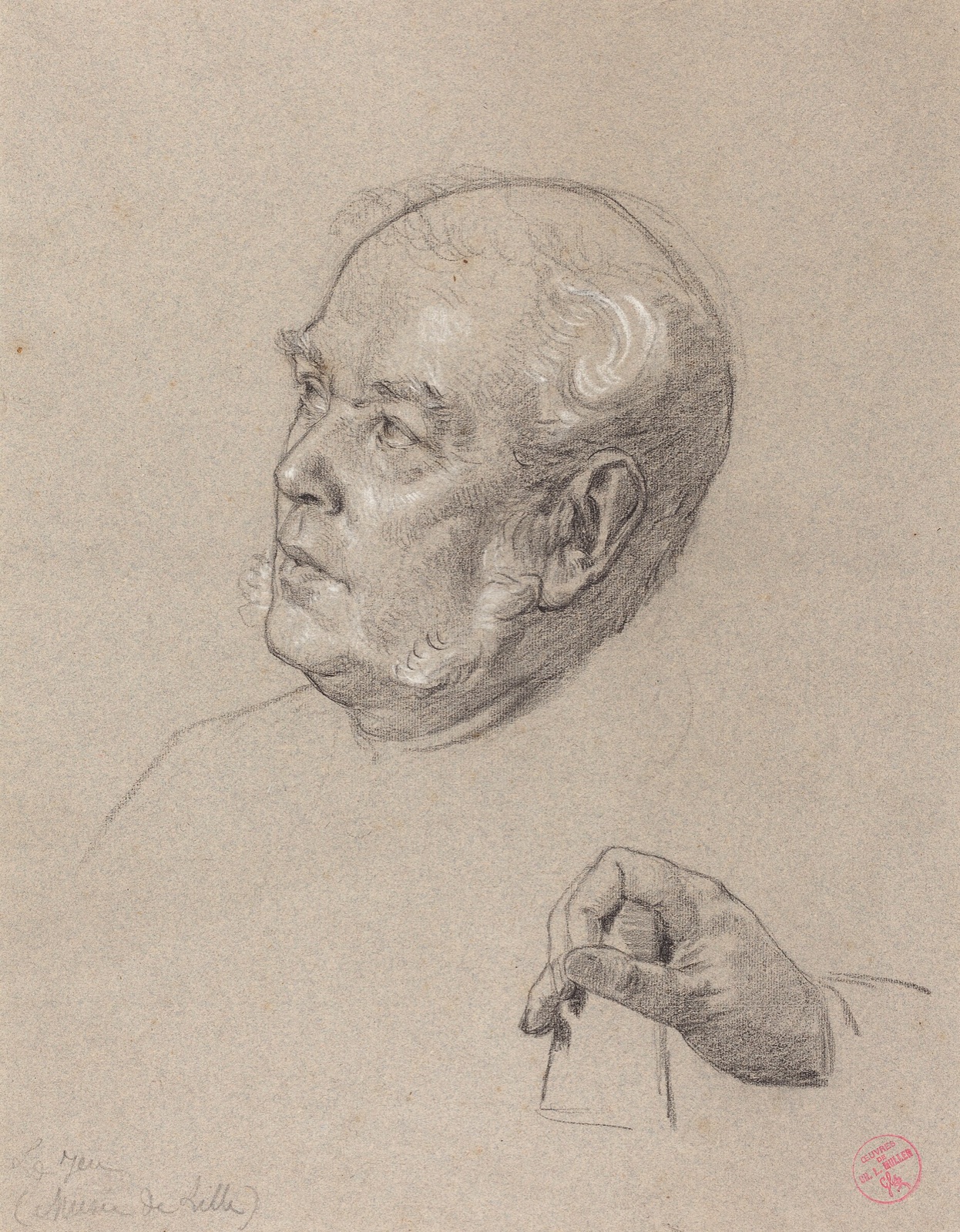 Charles-Louis-Lucien Müller, Head and Hand of a Man Throwing Dice, early 1860s, NGA 150753 — Charles-Louis-Lucien Müller