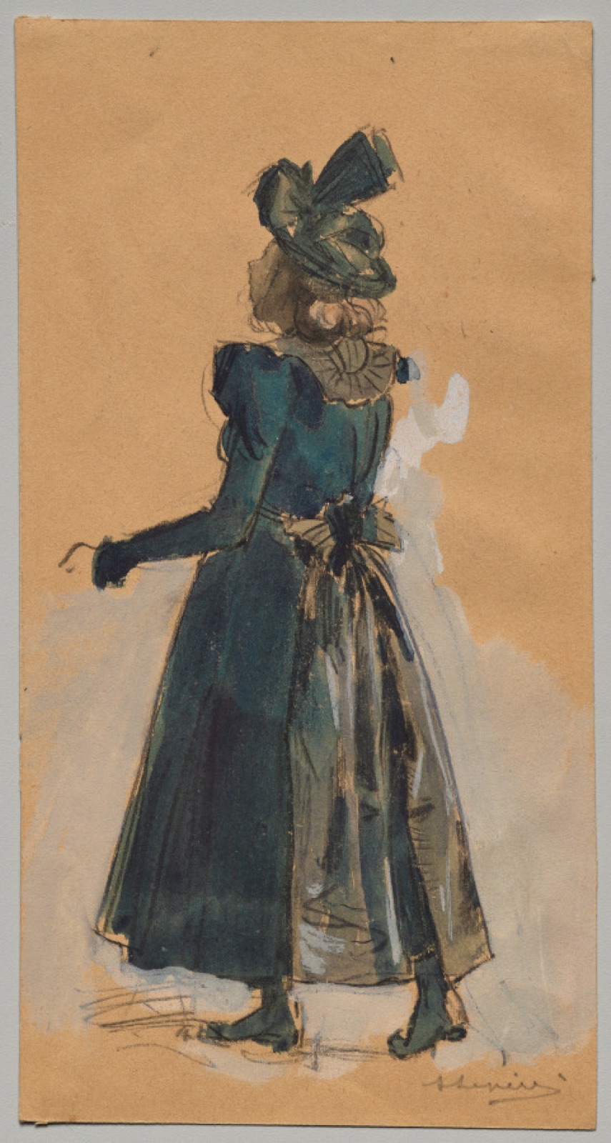 Study for the woodcut 'Bassin des Tuileries' — Auguste Louis Lepère