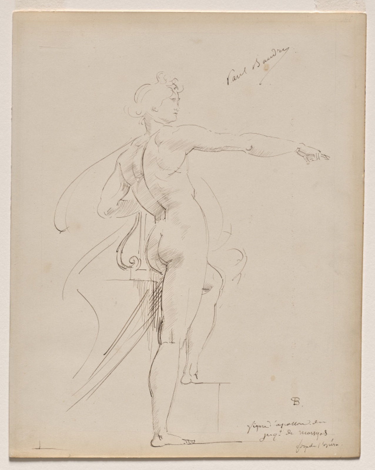 Study of Apollo for Marsyas (recto) — Paul Baudry