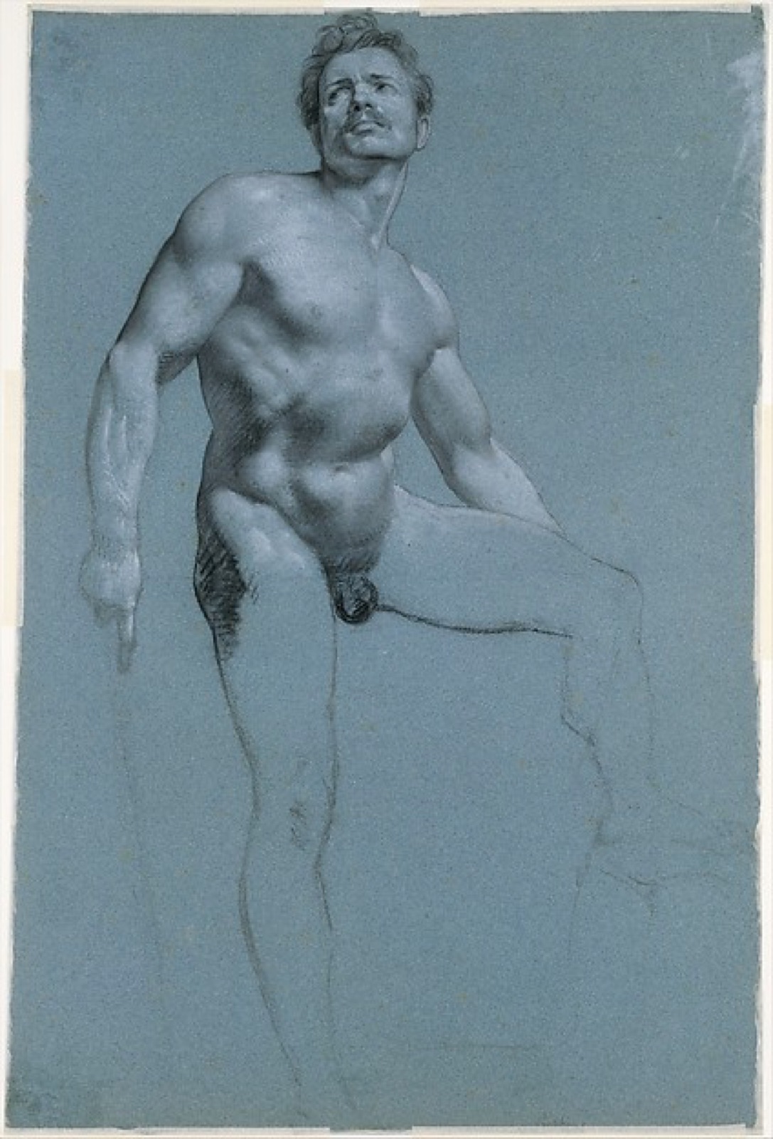 Seated Female Nude (recto); Standing Male Nude (verso) — Pierre Paul Prud'hon