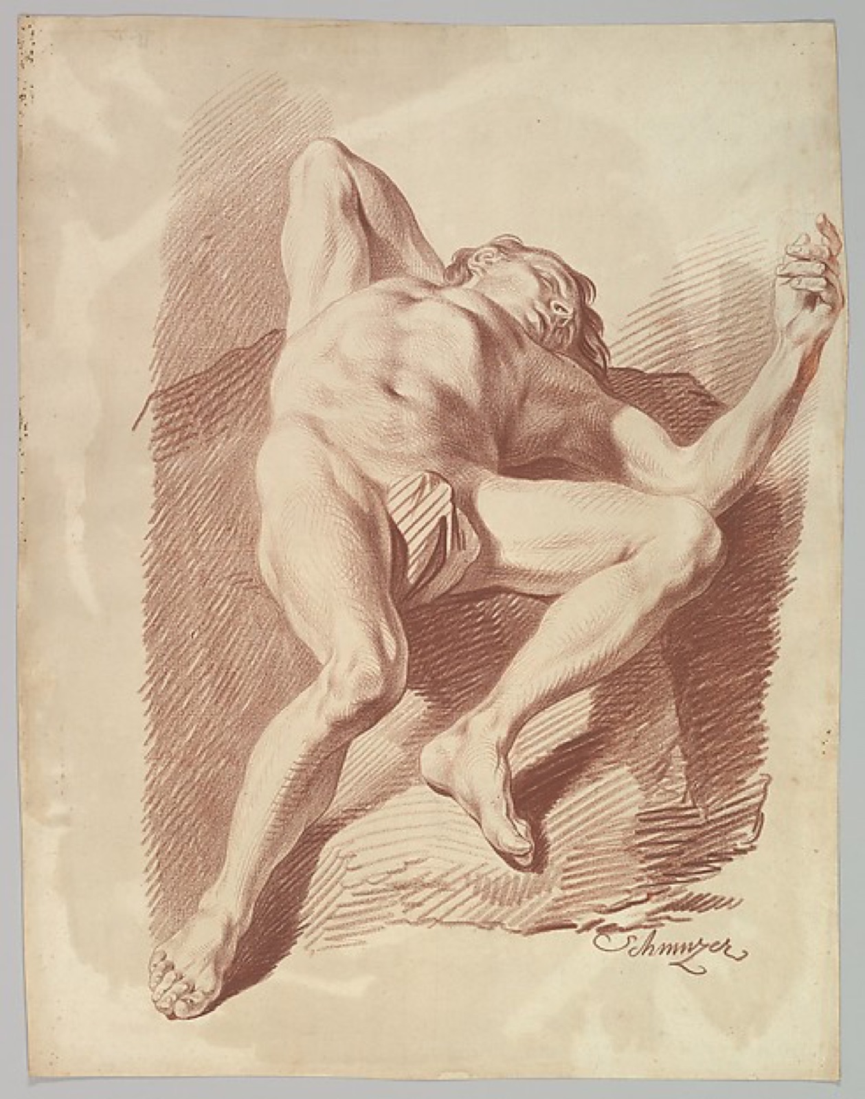 Reclining Male Nude — Jakob Matthias Schmutzer