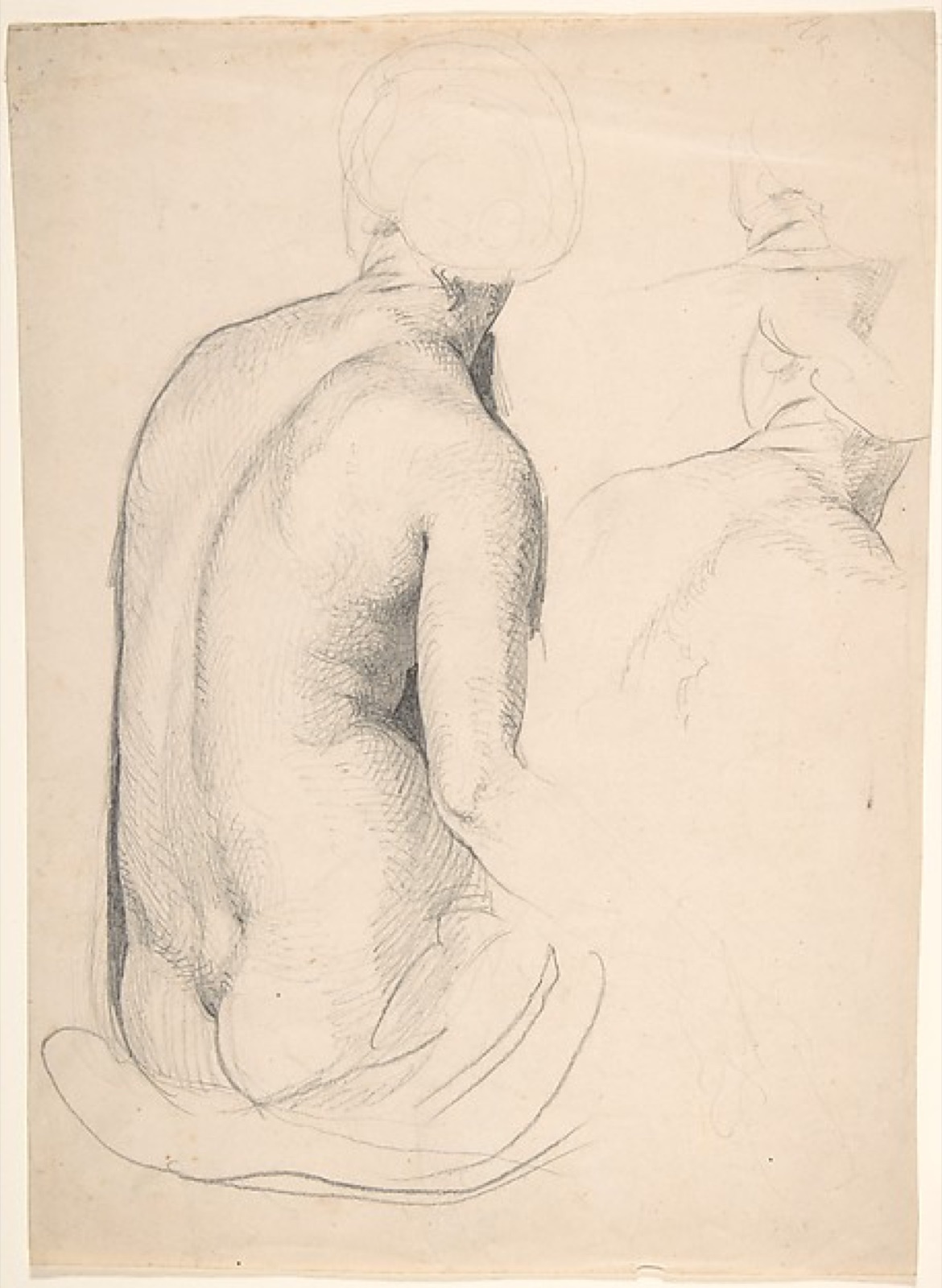 Studies of a Seated Woman from Behind — Eduard Julius Friedrich Bendemann