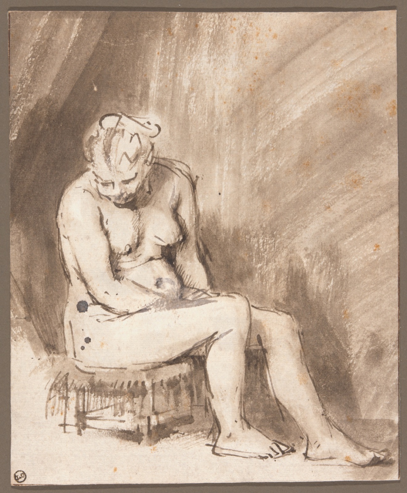 Seated Female Nude — Rembrandt van Rijn