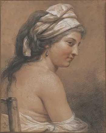 Study of a Seated Woman Seen from Behind (Marie-Gabrielle Capet) — Adélaïde Labille-Guiard