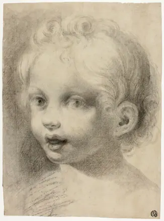 Child's Head (Recto) Nude Male Figure (Verso) — After Antonio Allegri, called Correggio