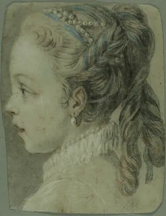 Study: Head of a Young Girl Facing to the Left — Carle van Loo