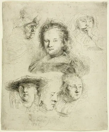 Studies of the Head of Saskia and Others
