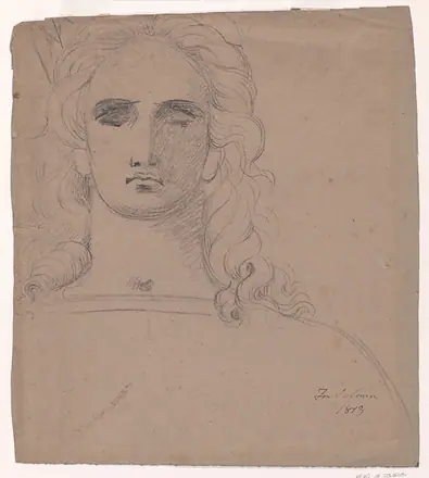 Head of King Solomon (recto); Study of a boy's head and arm (verso)