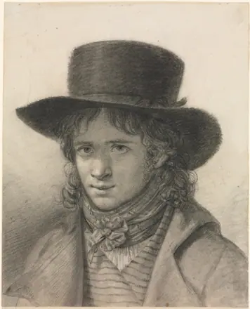 Self-Portrait in a Hat — Anne-Louis Girodet de Roucy-Trioson