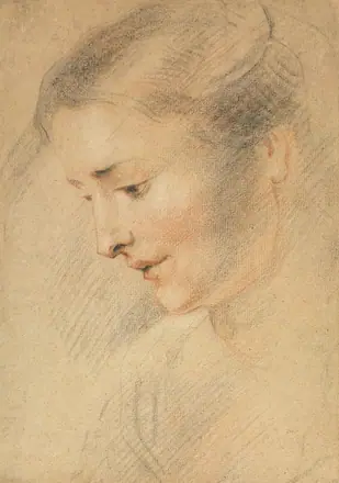 Antoine Watteau, Study of a Woman's Head (1710s) — Jean-Antoine Watteau