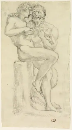 Study of a Nude Figure and a Faun — Attributed to Pierre Andrieu