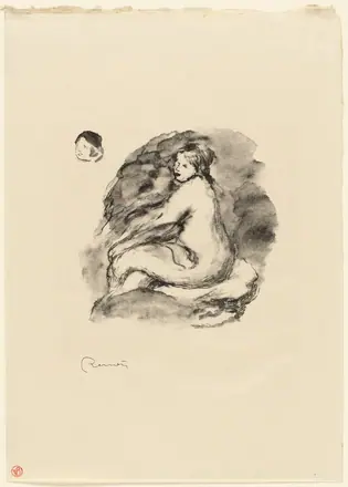 Study of Seated Female Nude, Variant — Pierre Auguste Renoir