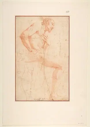 Seated Male Nude Facing Right — Alessandro Tiarini