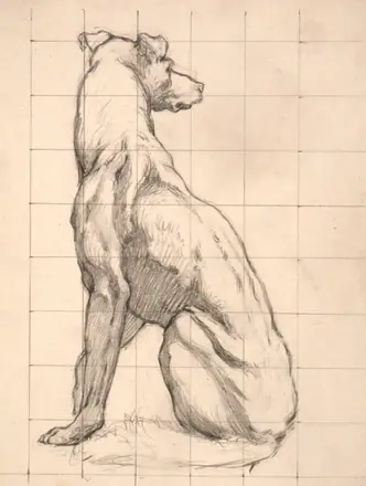 (Iowa State Capitol Rotunda) (Hunting, study for panel) SAAM-1959.10.8 1 — Cox, Kenyon