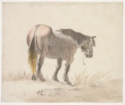 Horse Standing on a Mound — Cornelis Saftleven