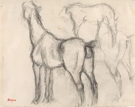 Degas - Studies of horses, NG.K&H.B.15569 — Edgar Degas