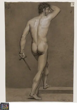 Academische studie, van op de rug gezien., 1804, Jean-Baptiste Joseph Autrique, Musea Brugge, 0014.GRO0079.II