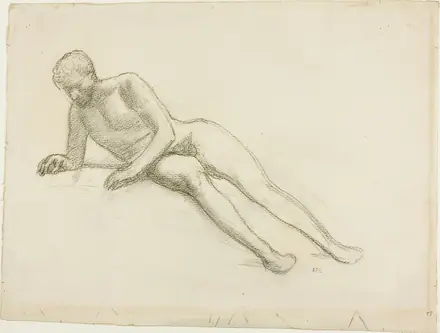 Reclining Male Nude — Pierre Puvis de Chavannes