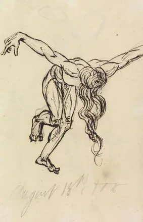 Benjamin Robert Haydon - Study of a Nude, Leaning Forward, with Arms Extended Out - B1977.14.2580 - Yale Center for British Art