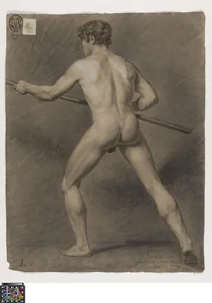 Academische studie, van op de rug gezien, 1826, Joannes Callewaert, Musea Brugge, 0016.GRO0194.II — Joannes Callewaert