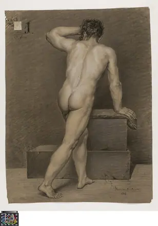 Academische studie, van op de rug gezien, 1814, Francois van der Donckt, Musea Brugge, 0014.GRO0080.II — François van der Donckt