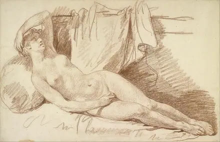 Jean-Baptiste Greuze - Reclining Female Nude- Study for "Aegina visited by Jupiter" - Google Art Project