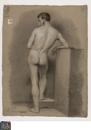 Academische studie, van op de rug gezien, 1839, Antoon L. Joostens, Musea Brugge, 0016.GRO0226.II