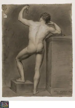 Academische studie, van op de rug gezien, 1824, Adrianus Wulffaert, Musea Brugge, 0016.GRO0183.II