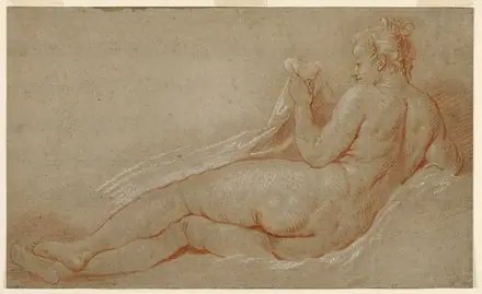 Drawing, Study for Reclining Nude, ca. 1750 (CH 18349347) — Unknown artist