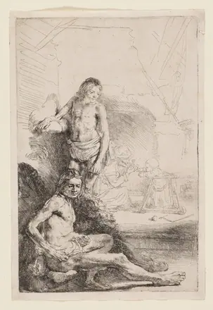 Male Nude Seated and Standing