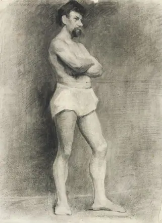 Academic male nude, February 1886 (Marie Krøyer)