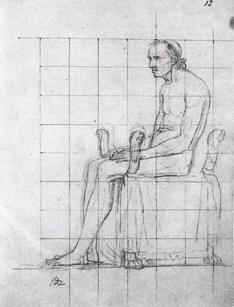 Jacques-Louis David - Nude study of Pope Pius VII - WGA06124