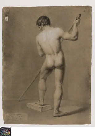 Academische studie, van op de rug gezien, 1847, Eugene Charles Legendre, Musea Brugge, 0016.GRO0234.II — Eugène Charles Legendre
