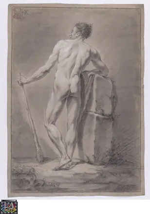 Academische studie, van op de rug gezien, 1778, Albertus Riethage, Musea Brugge, 0016.GRO0058.II — Albertus Riethage
