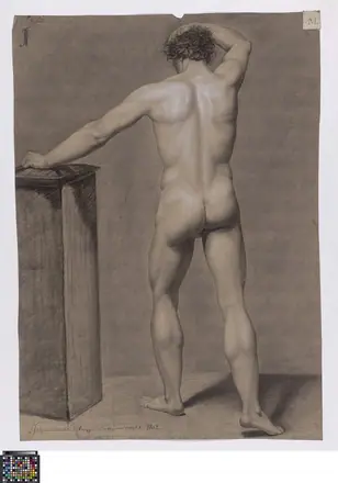 Academische studie, van op de rug gezien, 1802, Joseph Brulois, Musea Brugge, 0016.GRO0114.II