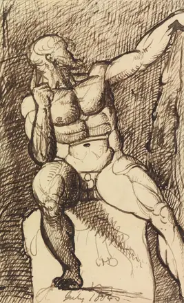Benjamin Robert Haydon - Study of a Seated Male Nude - B1977.14.2574 - Yale Center for British Art