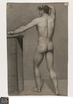 Academische studie, van op de rug gezien, 1802, Jean-Baptiste Joseph Autrique, Musea Brugge, 0014.GRO0076.II