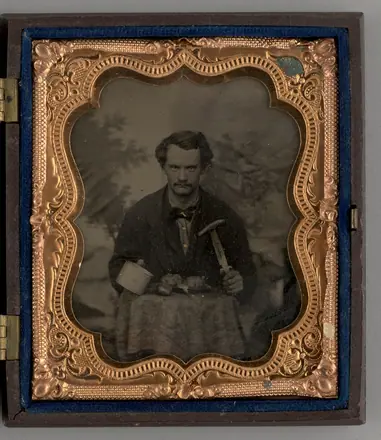 Untitled (Portrait of a Seated Man with Knife) — Unknown artist