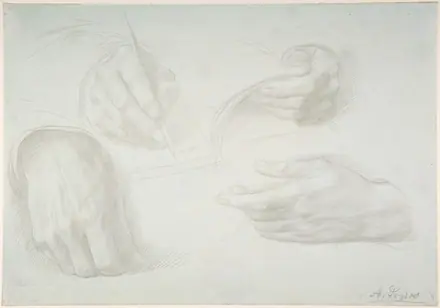Studies of Hands — Alphonse Legros