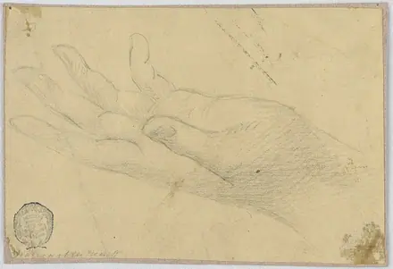 Drawing, Study- A left hand, 1750–1800 (CH 18118639) — Unknown artist